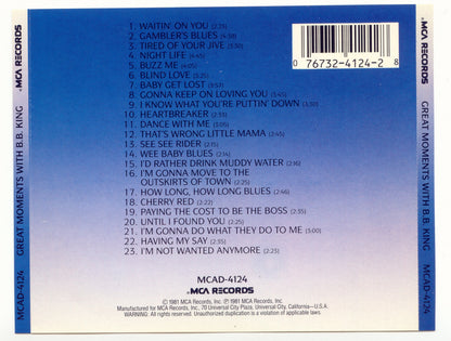 B.B. King – Great Moments with B.B. King Music CD