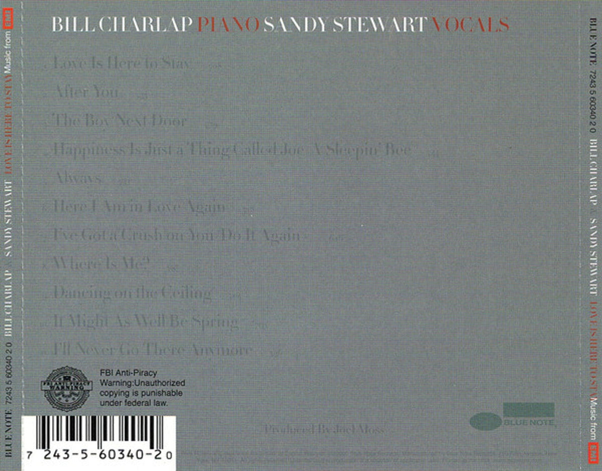 Bill Charlap & Sandy Stewart – Love Is Here to Stay Music CD