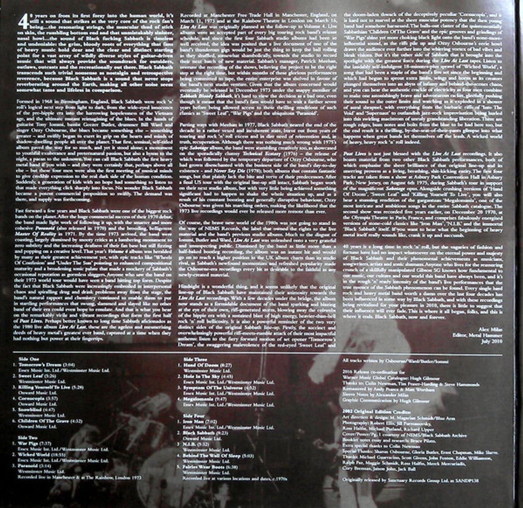 Black Sabbath – Past Lives: Deluxe Edition (2-LP Vinyl) Vinyl Record