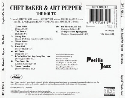 Chet Baker & Art Pepper – The Route Music CD