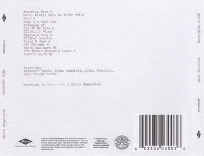 Chris Stapleton – Starting Over Music CD