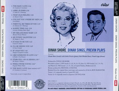 Dinah Shore – Dinah Sings Previn Plays Music CD