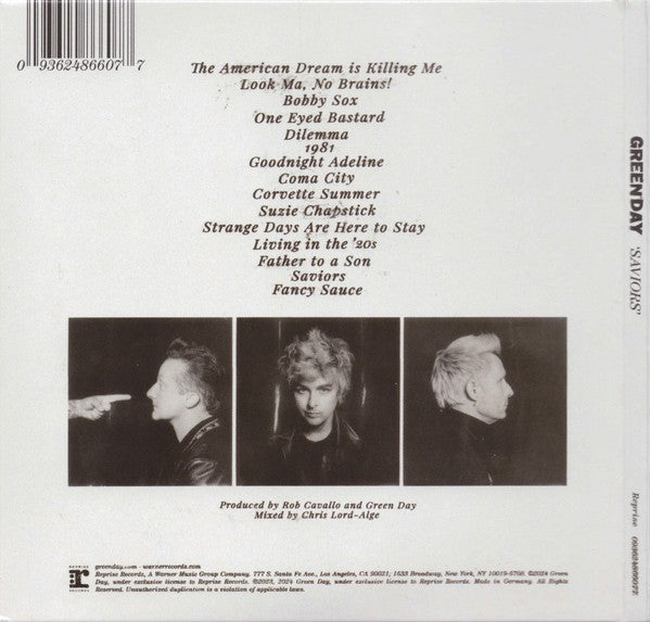 Green Day – Saviors Music CD