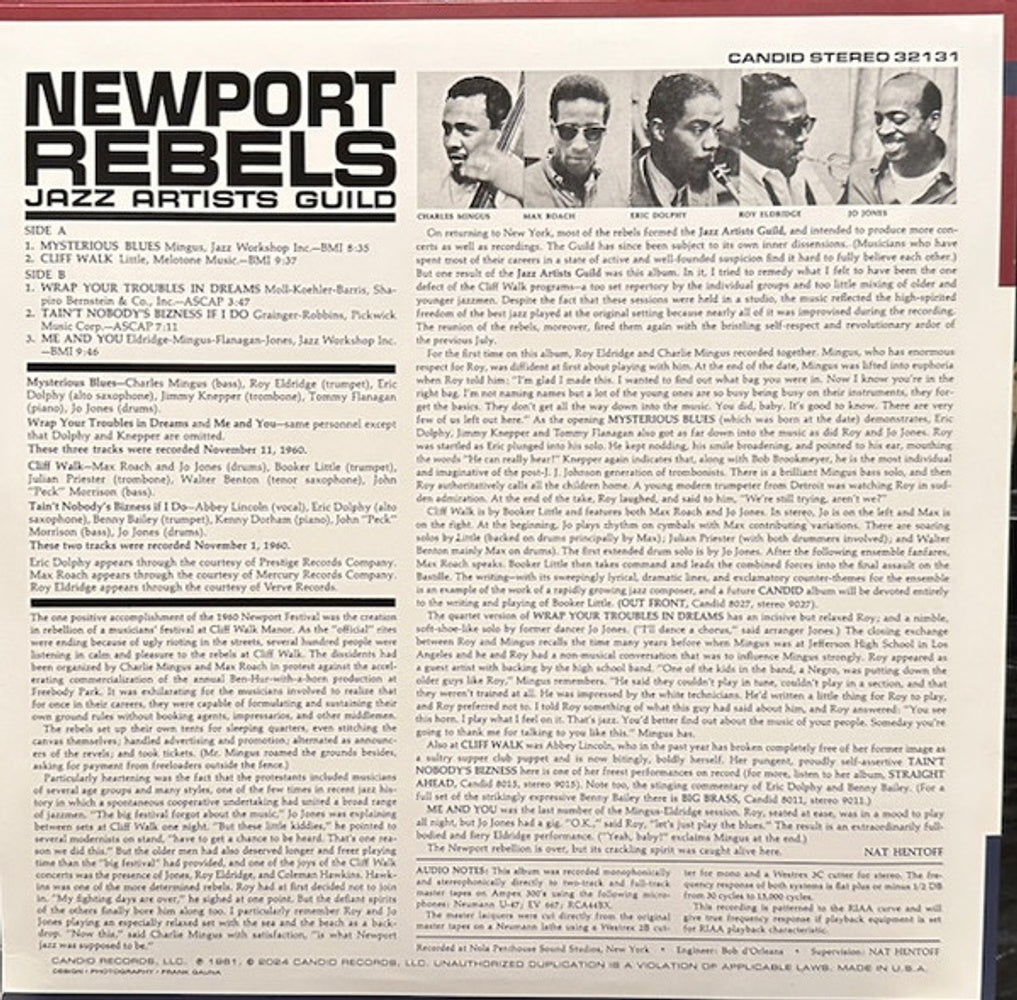 Jazz Artist Guild – Newport Rebels (LP Vinyl) Vinyl Record