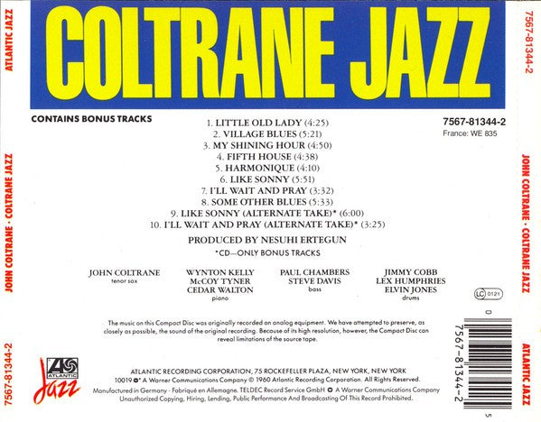 John Coltrane – Coltrane Jazz Music CD