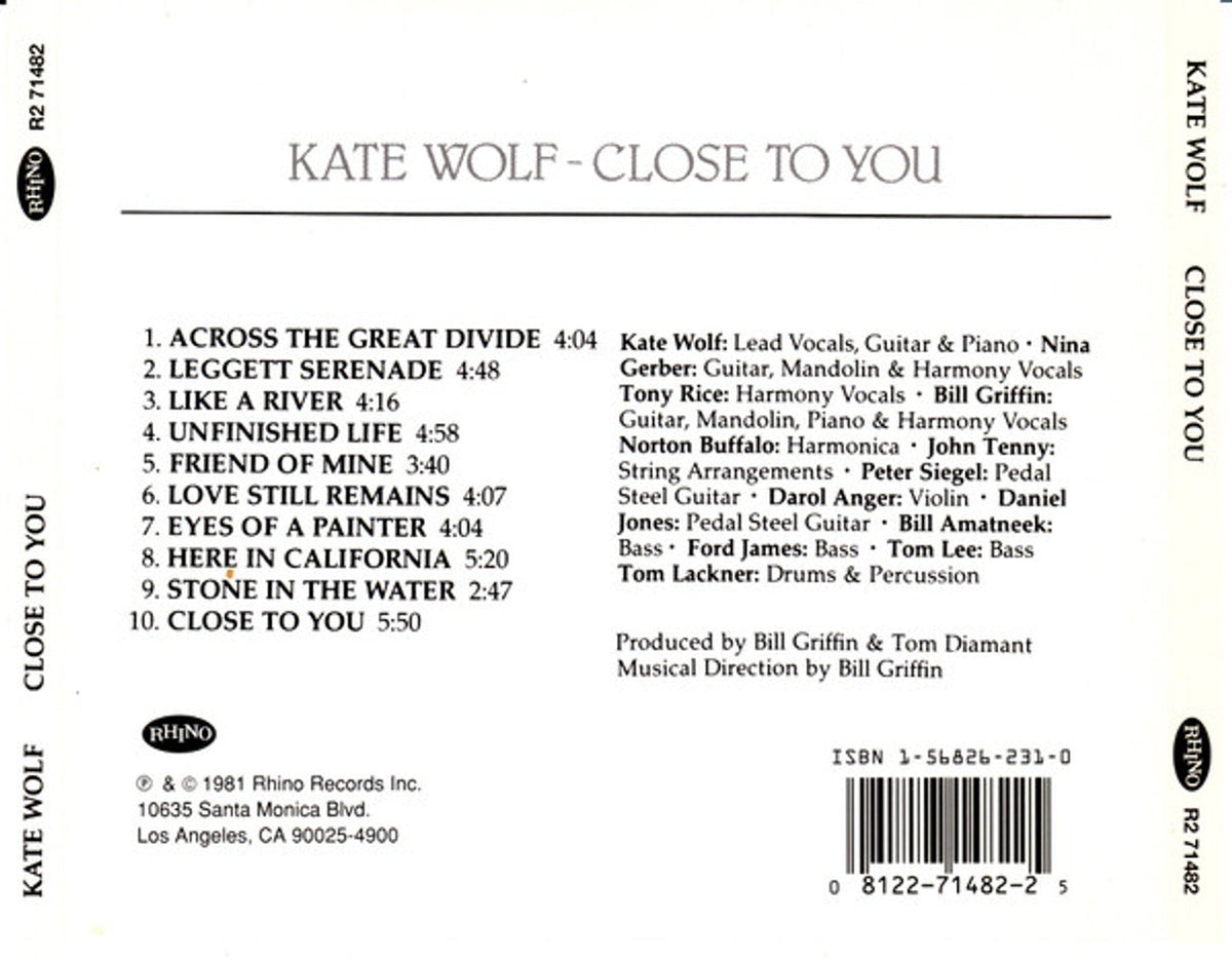 Kate Wolf – Close to You Music CD