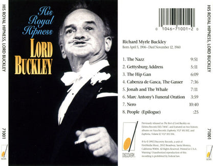 Lord Buckley – His Royal Hipness Music CD