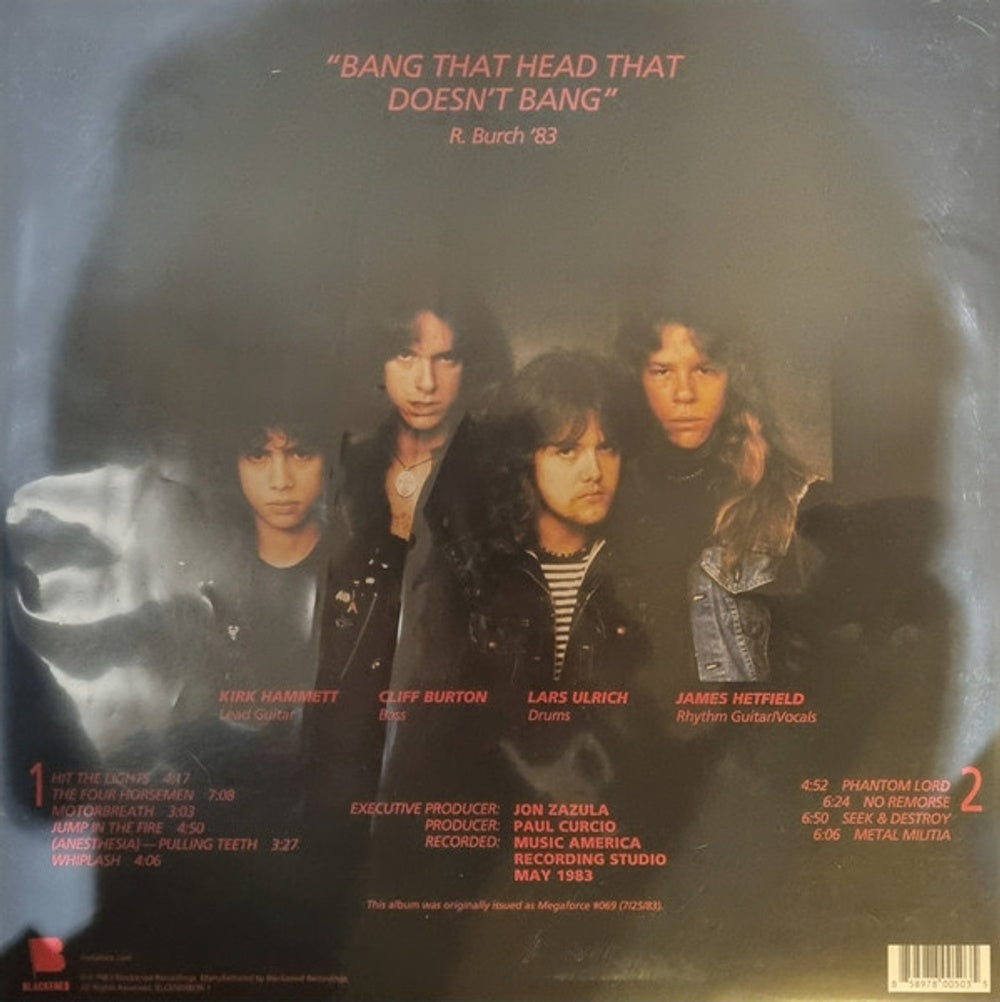 Metallica – Kill 'Em All: Remastered (LP Vinyl) Vinyl Record