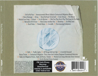 Monty Python – Monty Python's Contractual Obligation Album Music CD