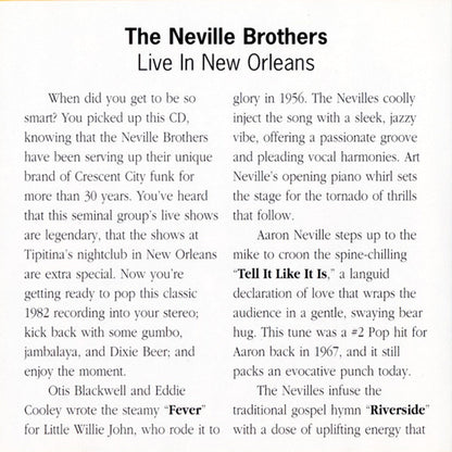 Neville Brothers – Live in New Orleans Music CD