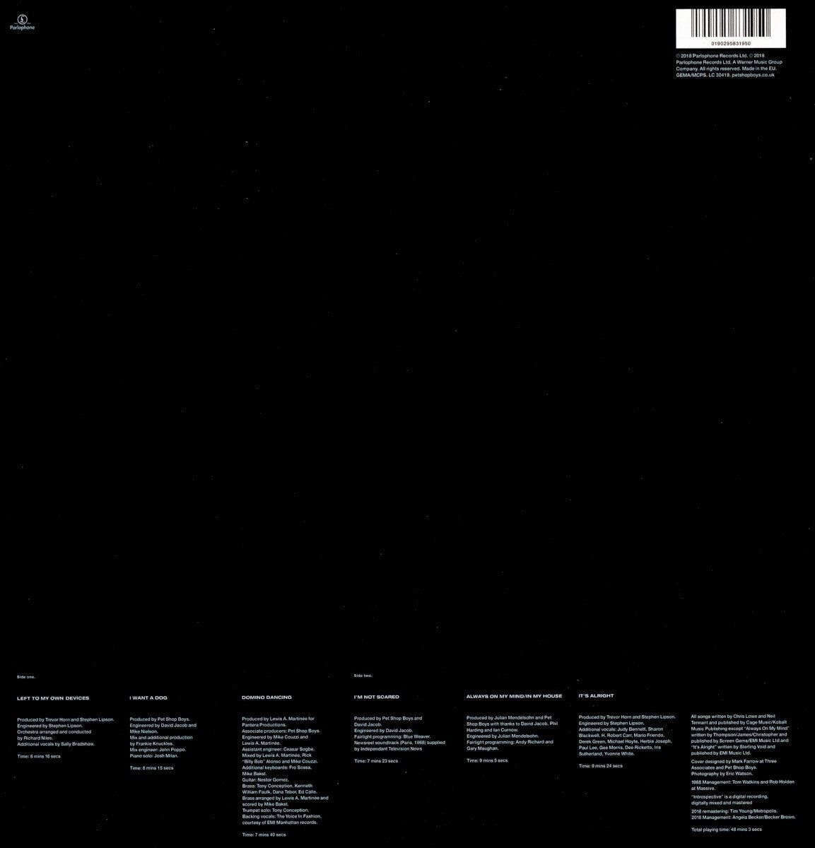 Pet Shop Boys – Introspective (LP Vinyl) Vinyl Record