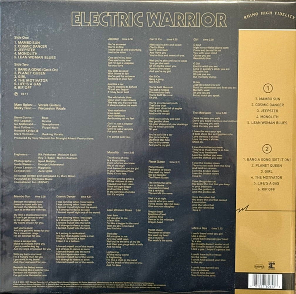 T. Rex – Electric Warrior (LP Vinyl) Vinyl Record