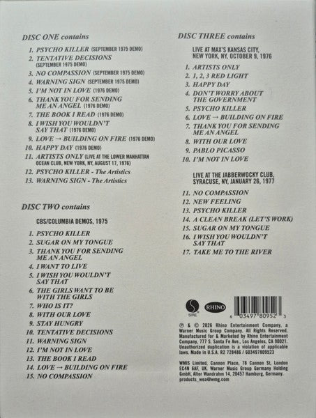 Talking Heads – Tentative Decisions: Demos & Live (3-CD)