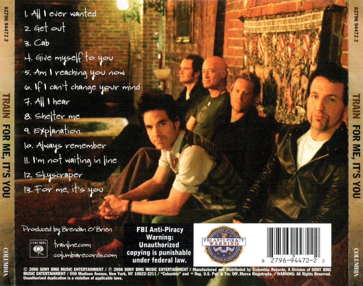 Train – For Me, It's You Music CD