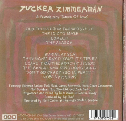 Tucker Zimmerman – Dance Of Love Music CD