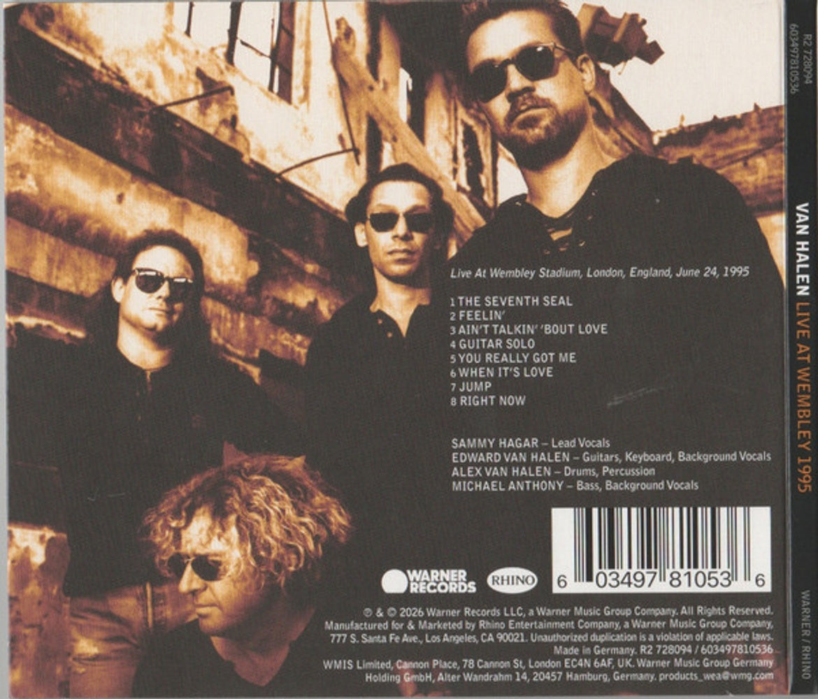 Van Halen – Live At Wembley 1995 Music CD