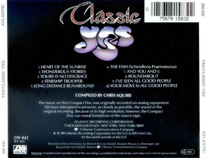 Yes – Classic Yes Music CD