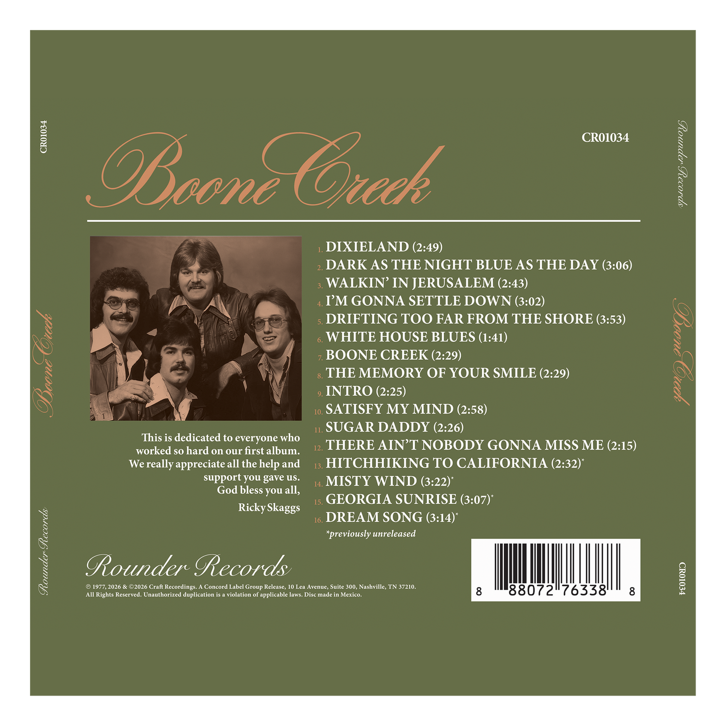 Boone Creek CD Music CD