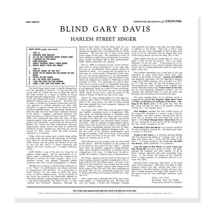 Harlem Street Singer (Bluesville Series) - 180G LP Vinyl Record
