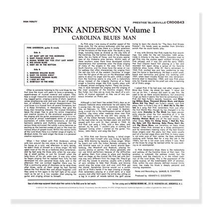 Carolina Blues Man, Volume 1 (Bluesville Series) (180g LP) Vinyl Record