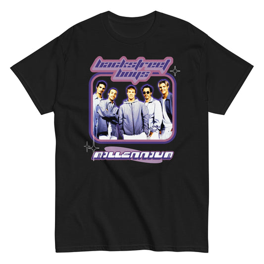 Backstreet Boys Purple Y2K Mens T Shirt Black