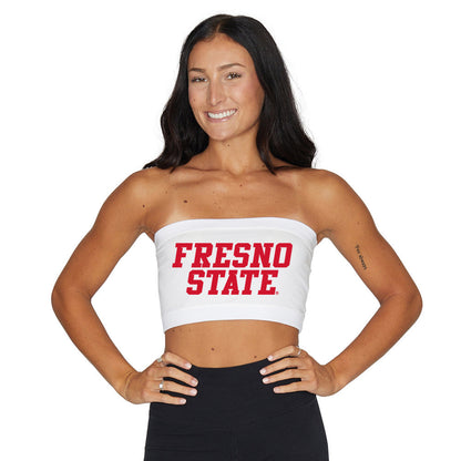 Fresno State White Womens Bandeau Top Officially Licensed