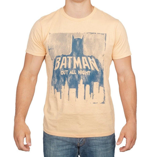 Batman Out All Night Beach Peach Adult Tee