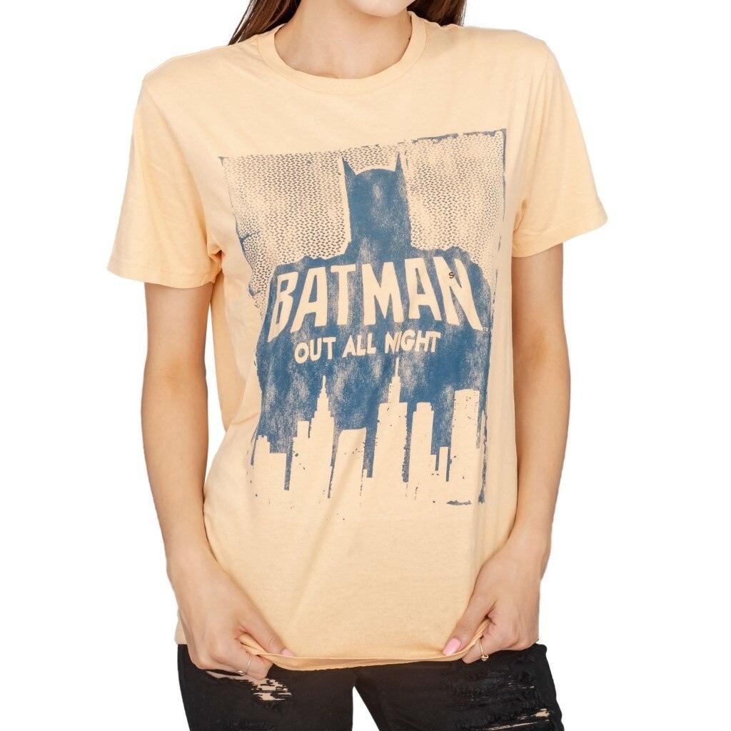 Batman Out All Night Beach Peach Adult Tee