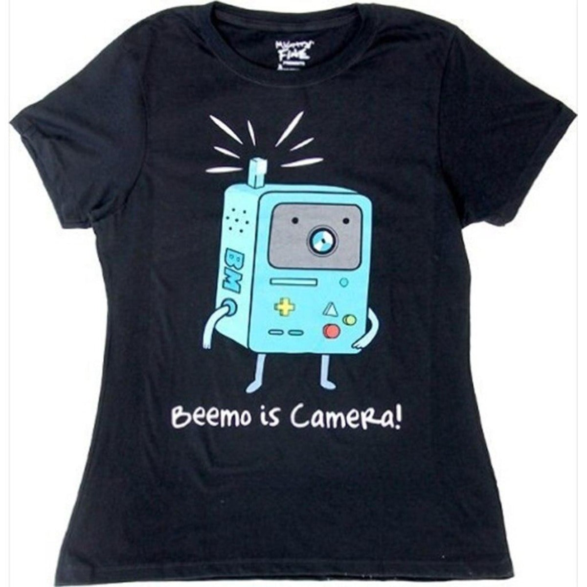 Beemo Is Camera Juniors Black T-shirt