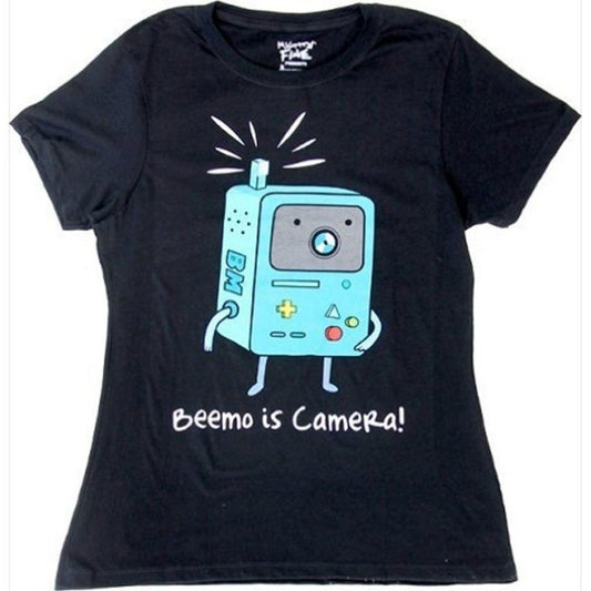Beemo Is Camera Juniors Black T-shirt