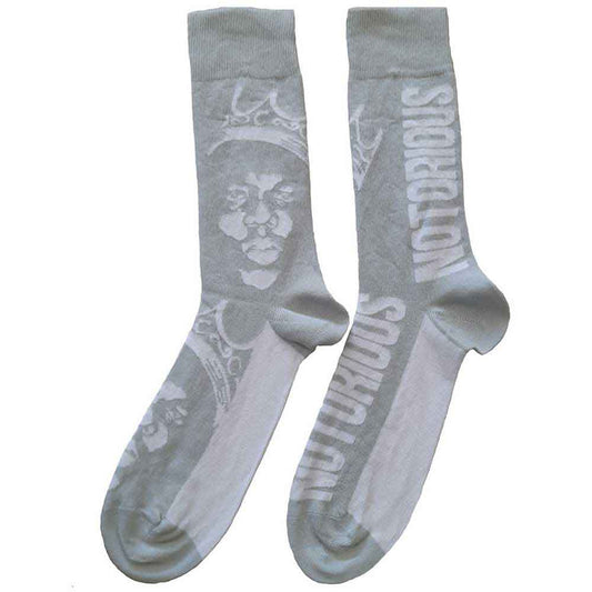 The Notorious B.I.G. Crown Monochrome Socks Grey Officially Licensed