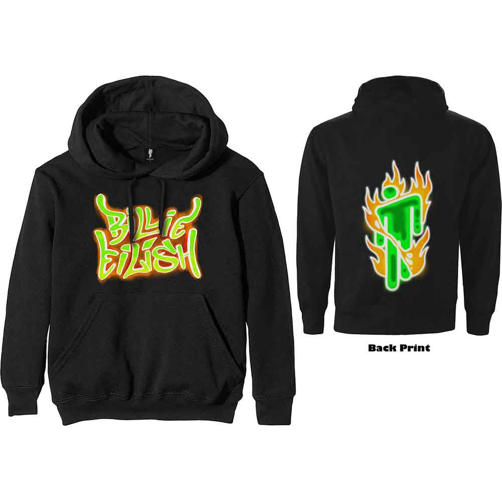 Billie Eilish Airbrush Flames Blohsh [Sweatshirt]