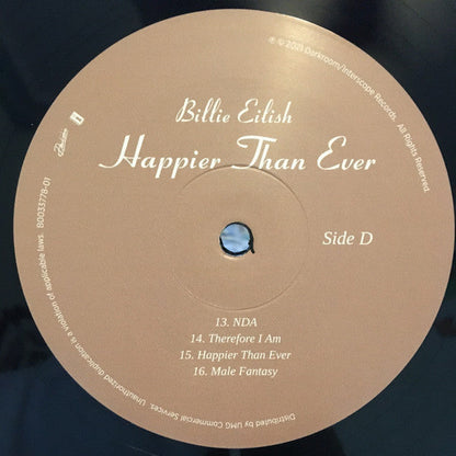 Billie Eilish Happier Than Ever Vinyl Record