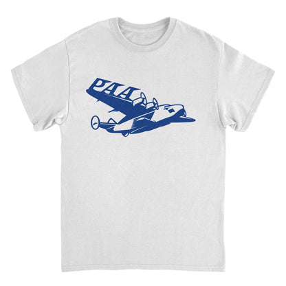 Pan Am PAA Wing Blue Print Mens T Shirt White Officially Licensed