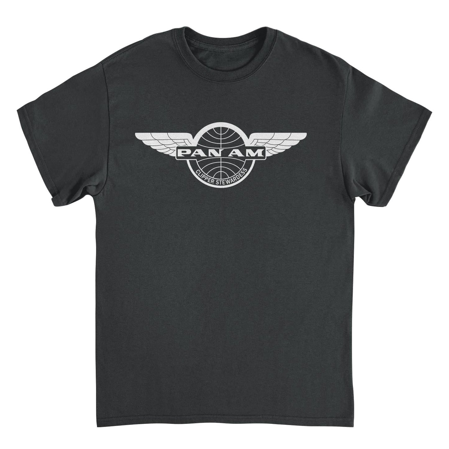 Pan Am Clipper Stewardess White Print Mens T Shirt Black Officially Licensed