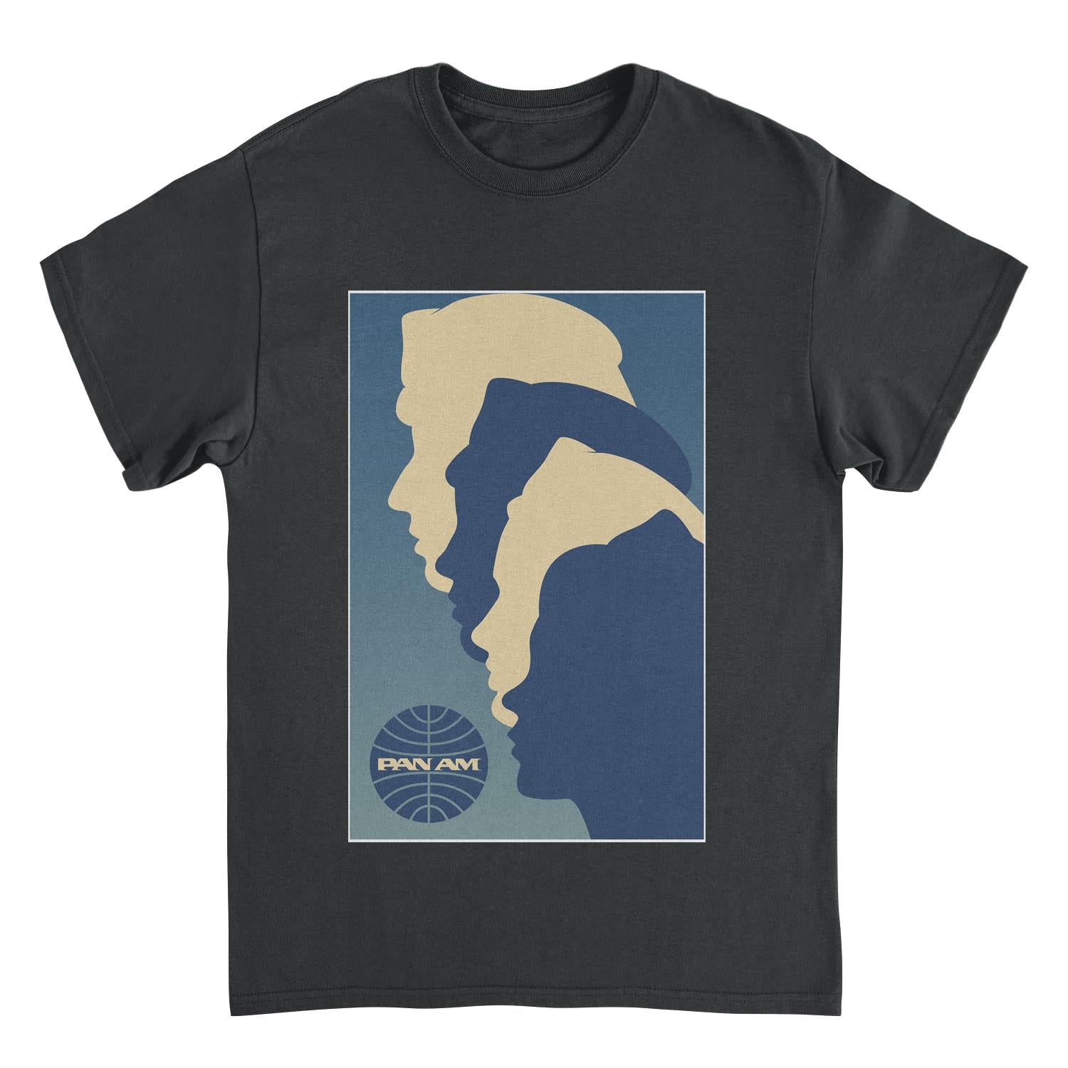 Pan Am Crew Silhouette Mens T Shirt Black Officially Licensed