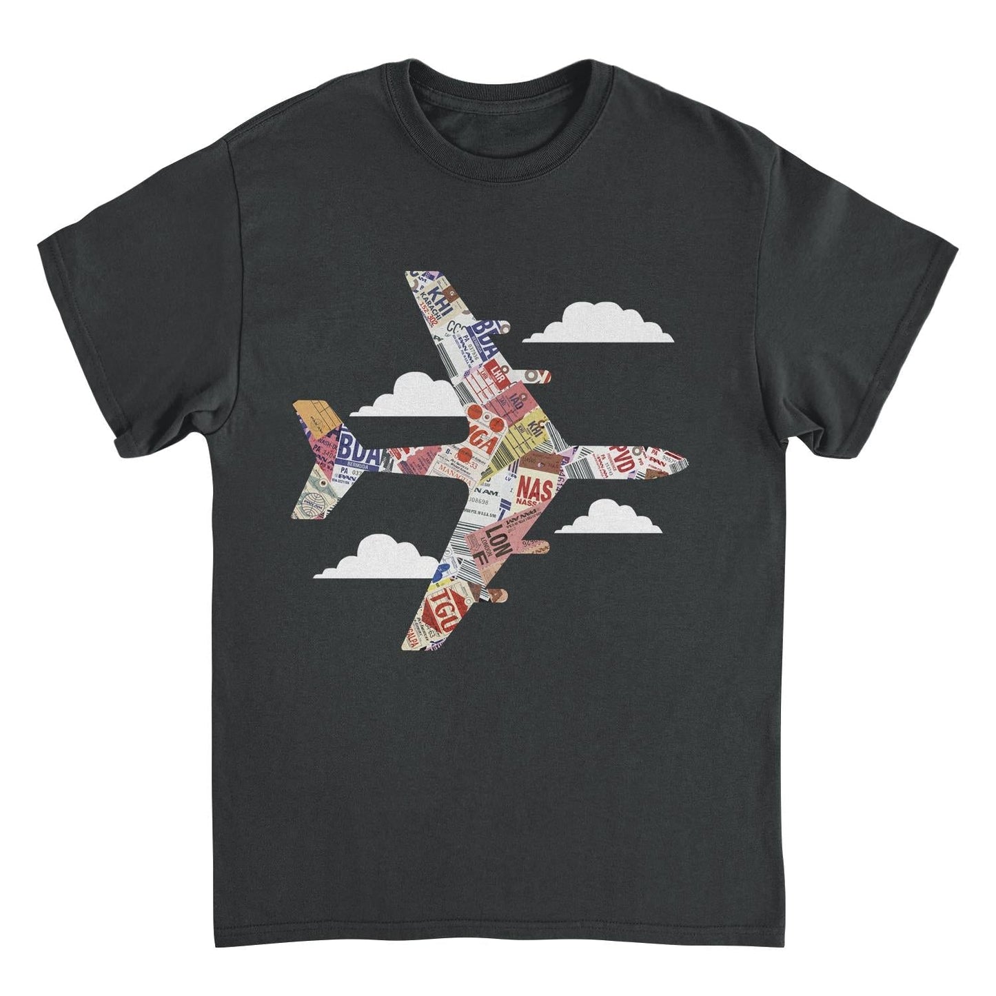 Pan Am Plane Baggage Tags Mens T Shirt Black Officially Licensed