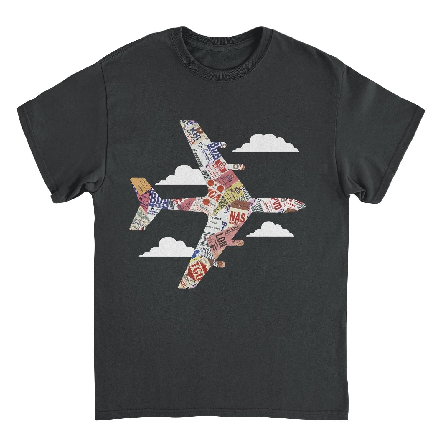 Pan Am Plane Baggage Tags Mens T Shirt Black Officially Licensed