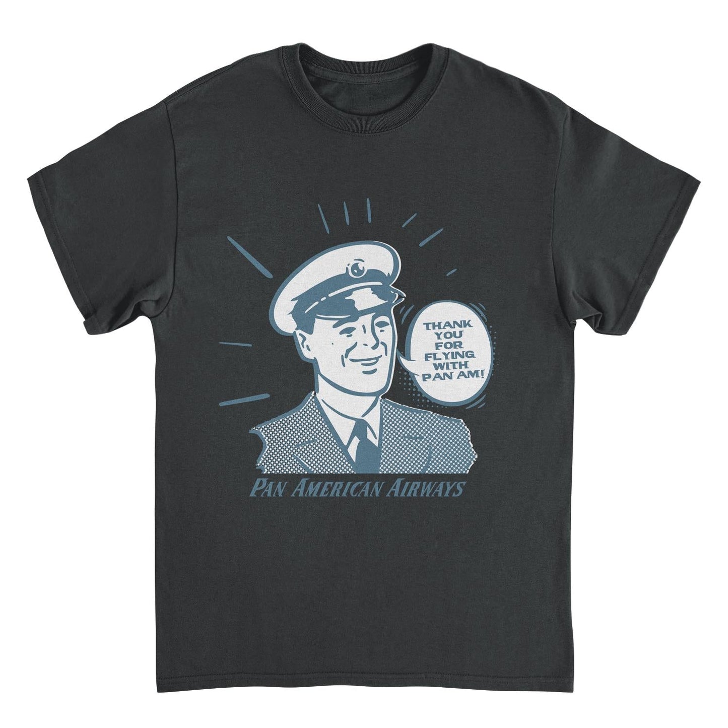 Pan Am Thank You for Flying With Pan Am Mens T Shirt Black Officially Licensed