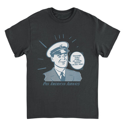 Pan Am Thank You for Flying With Pan Am Mens T Shirt Black Officially Licensed