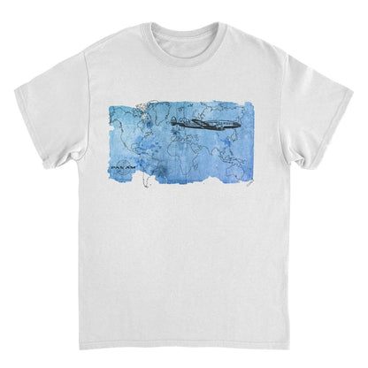 Pan Am World Map Mens T Shirt White Officially Licensed