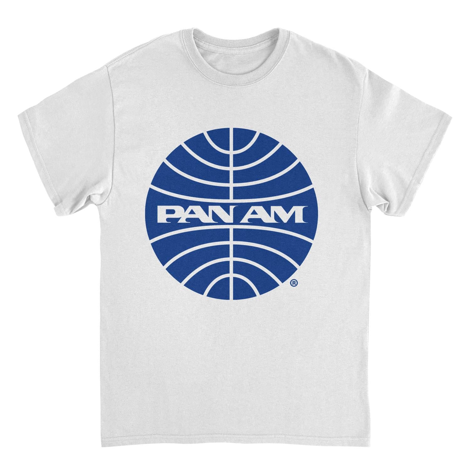 Pan Am Blue Outline Logo Mens T Shirt White Officially Licensed