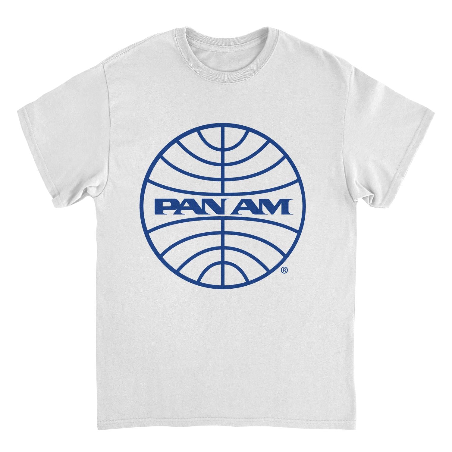Pan Am Classic Blue Logo in Mens T Shirt White Officially Licensed