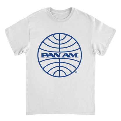 Pan Am Classic Blue Logo in Mens T Shirt White Officially Licensed