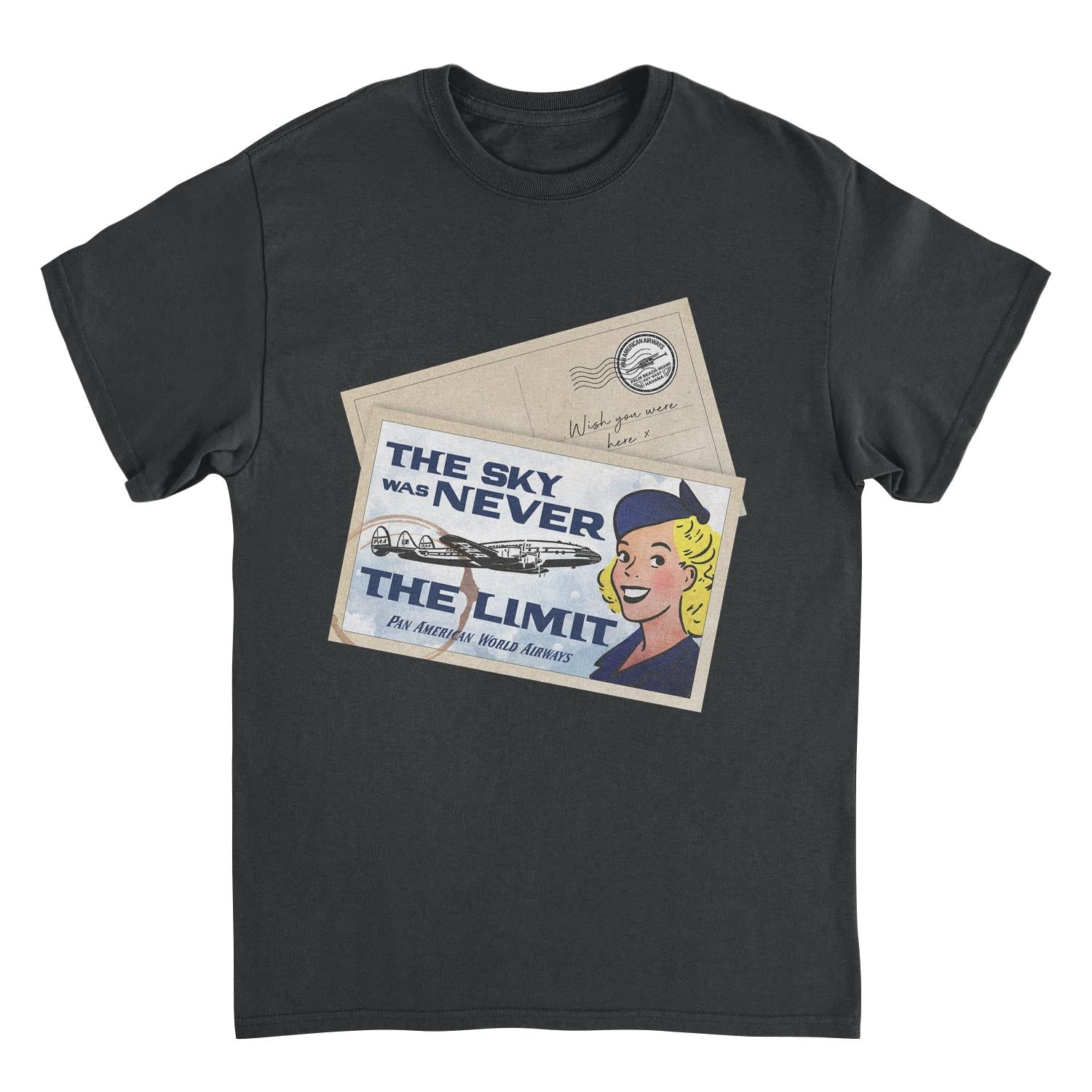 Pan Am the Sky Was Never the Limit Mens T Shirt Black Officially Licensed