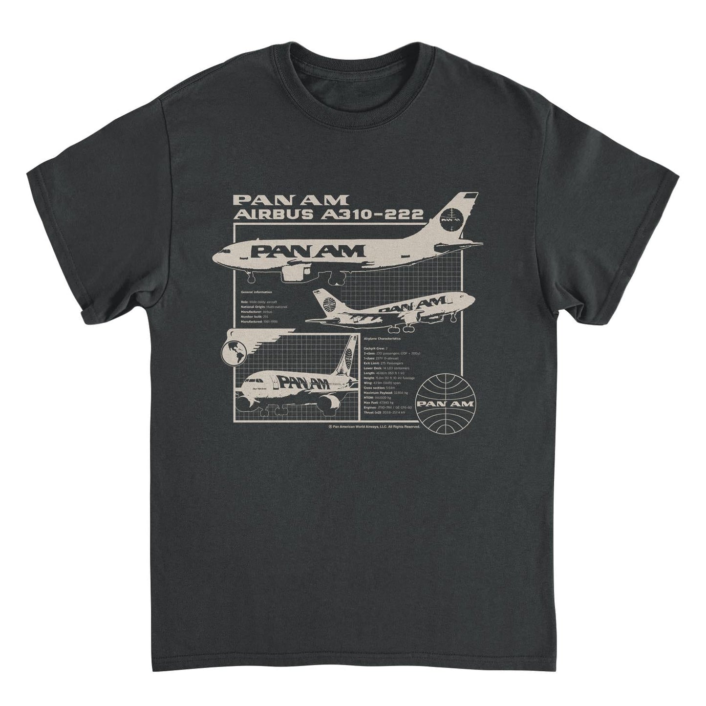 Pan Am Plane General Information Mens T Shirt Black Officially Licensed