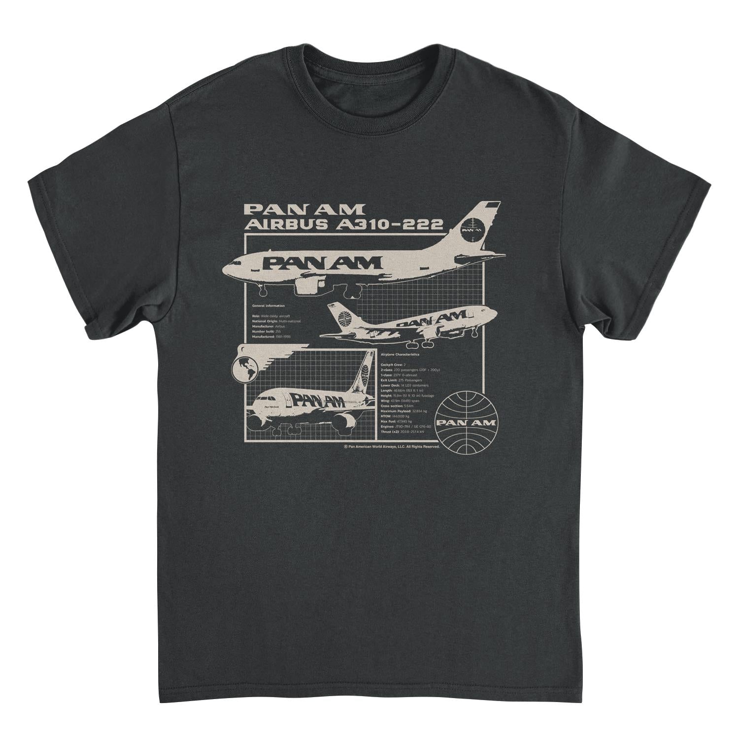 Pan Am Plane General Information Mens T Shirt Black Officially Licensed