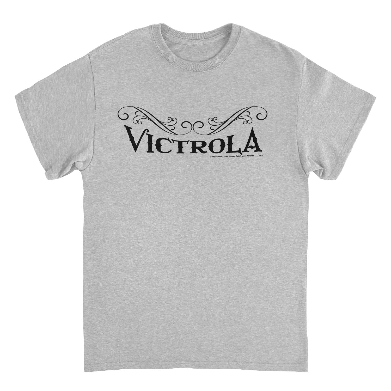Victrola Black Text Retro Record Company Mens T Shirt Sport Grey Officially Licensed