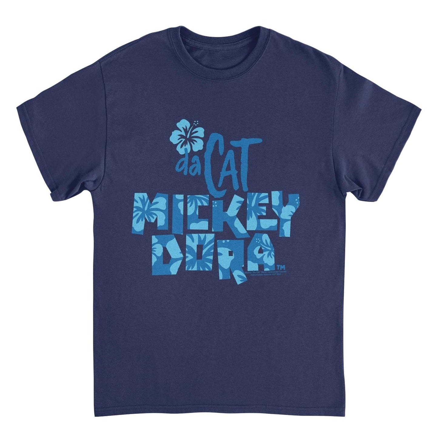 Mickey Da Cat Dora Blue Hawaiian Blue Retro Surfer Miki Mens T Shirt Navy Officially Licensed