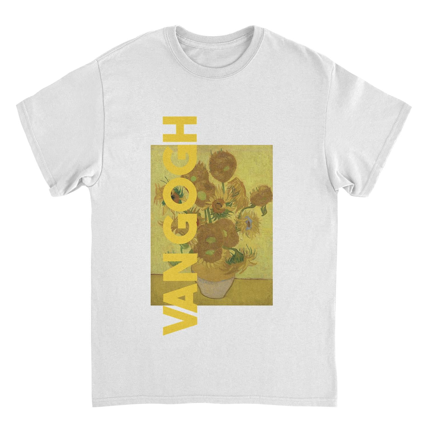 Classic Paintings Sunflowers Van Gogh Mens T Shirt White Officially Licensed